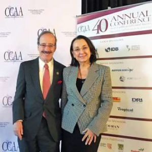 Karolin Troubetzkoy (right) with Congressman Eliot L. Engel in Miami